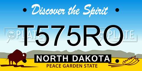 T575RO North Dakota License Plate