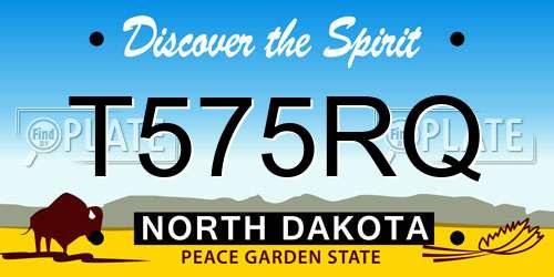 T575RQ North Dakota License Plate