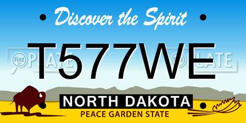 T577WE North Dakota License Plate