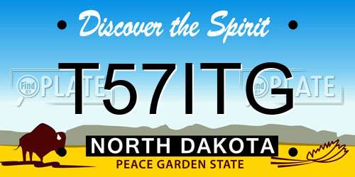 T57ITG North Dakota License Plate