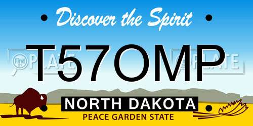 T57OMP North Dakota License Plate