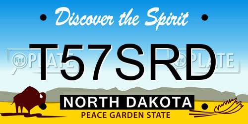 T57SRD North Dakota License Plate