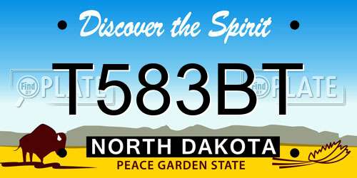 T583BT North Dakota License Plate