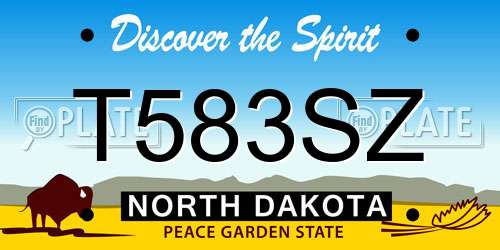T583SZ North Dakota License Plate