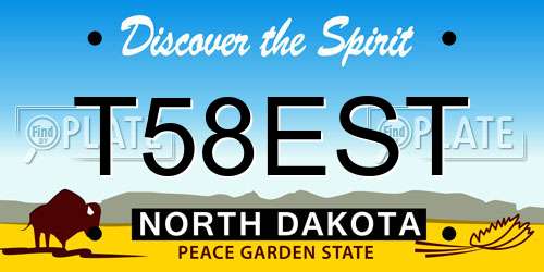 T58EST North Dakota License Plate