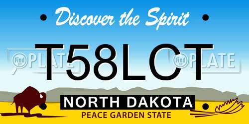 T58LCT North Dakota License Plate