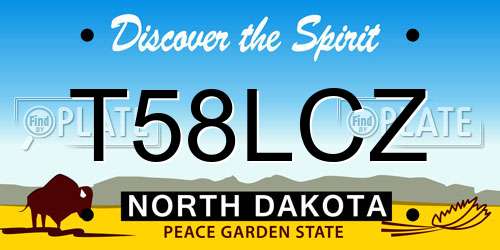 T58LCZ North Dakota License Plate
