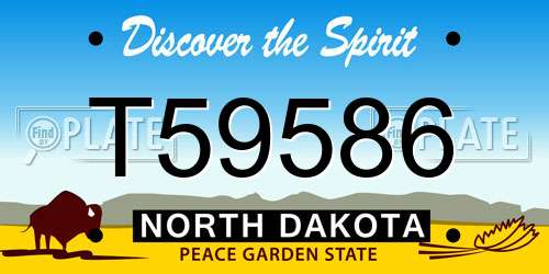 T59586 North Dakota License Plate