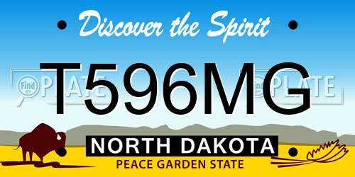 T596MG North Dakota License Plate