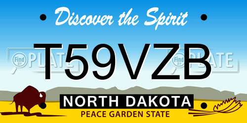 T59VZB North Dakota License Plate