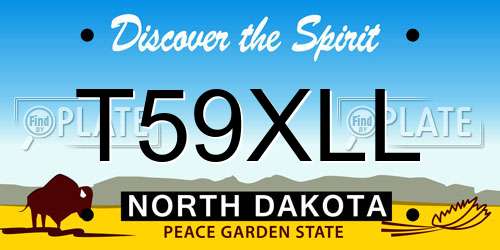 T59XLL North Dakota License Plate