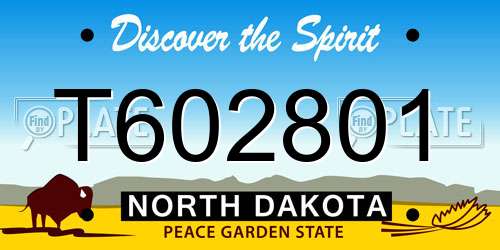 T602801 North Dakota License Plate