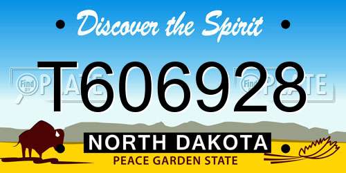 T606928 North Dakota License Plate
