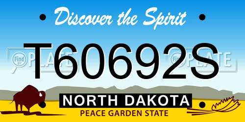 T60692S North Dakota License Plate