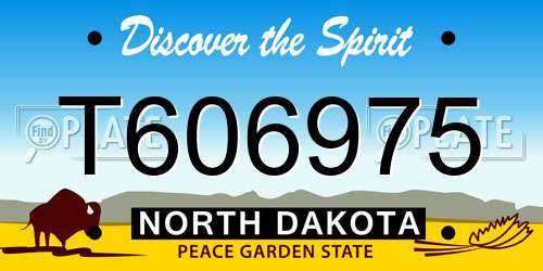 T606975 North Dakota License Plate