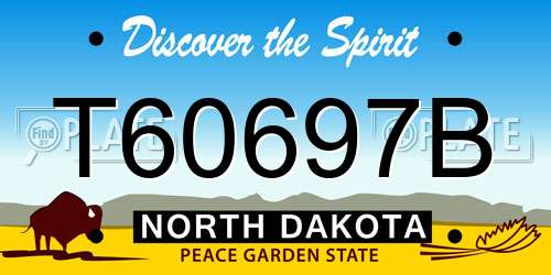 T60697B North Dakota License Plate