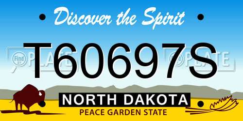 T60697S North Dakota License Plate