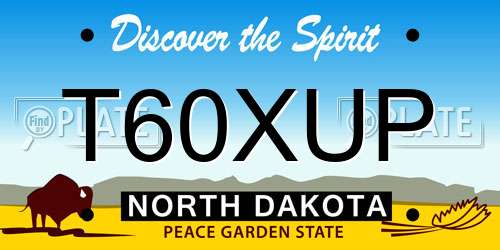 T60XUP North Dakota License Plate