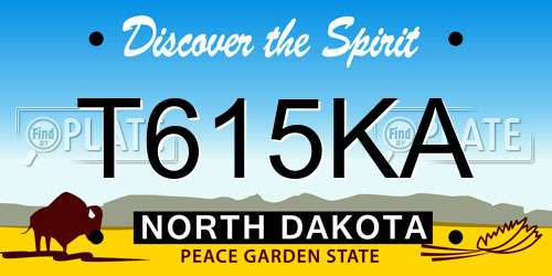 T615KA North Dakota License Plate