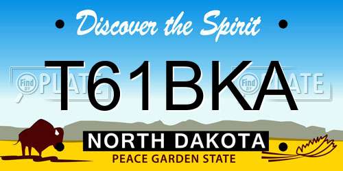 T61BKA North Dakota License Plate