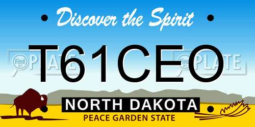 T61CEO North Dakota License Plate