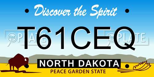 T61CEQ North Dakota License Plate