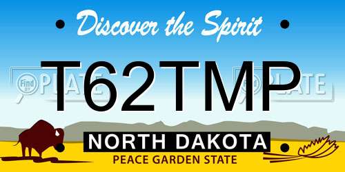 T62TMP North Dakota License Plate