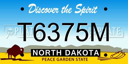 T6375M North Dakota License Plate