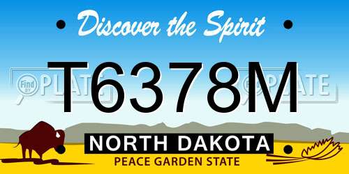 T6378M North Dakota License Plate