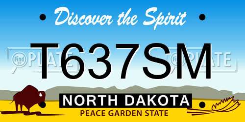 T637SM North Dakota License Plate