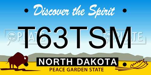 T63TSM North Dakota License Plate