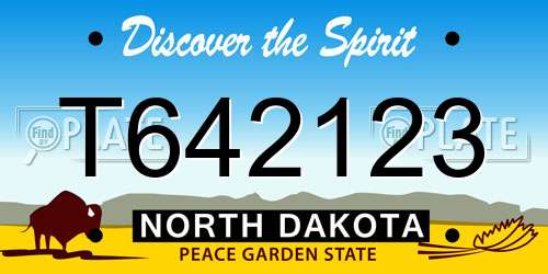 T642123 North Dakota License Plate