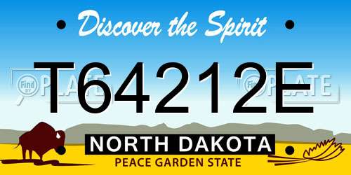 T64212E North Dakota License Plate