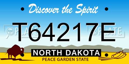T64217E North Dakota License Plate
