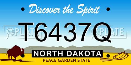 T6437Q North Dakota License Plate