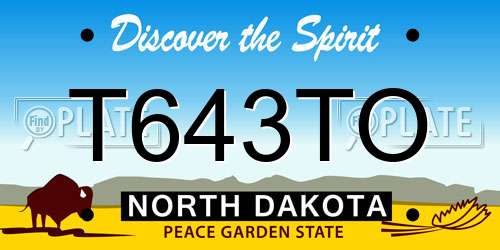 T643TO North Dakota License Plate