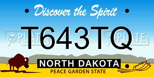 T643TQ North Dakota License Plate