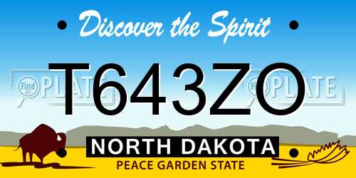 T643ZO North Dakota License Plate