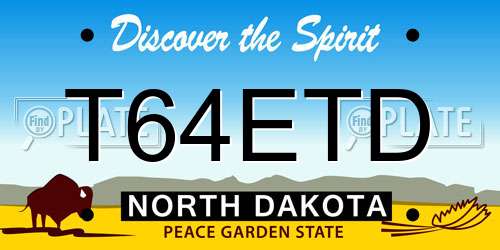 T64ETD North Dakota License Plate