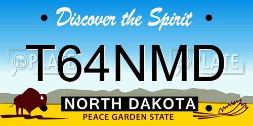 T64NMD North Dakota License Plate