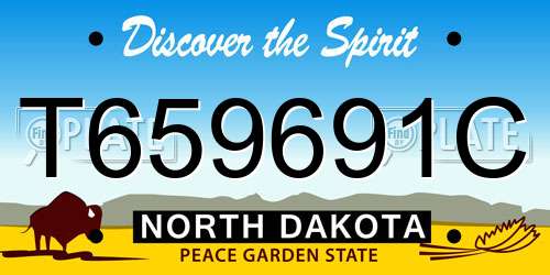 T659691C North Dakota License Plate