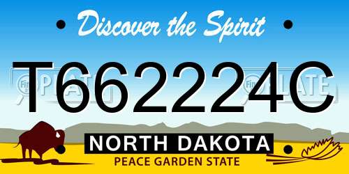 T662224C North Dakota License Plate