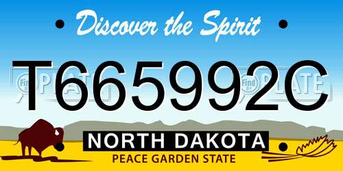 T665992C North Dakota License Plate