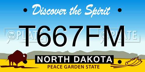 T667FM North Dakota License Plate