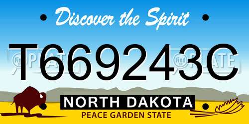 T669243C North Dakota License Plate