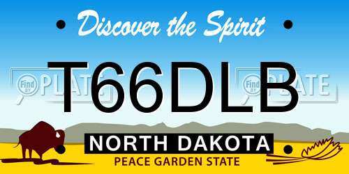 T66DLB North Dakota License Plate