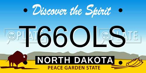 T66OLS North Dakota License Plate
