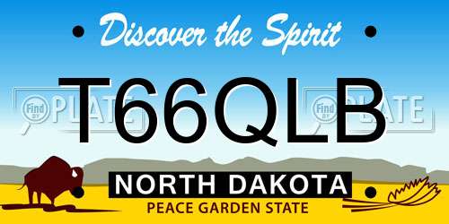 T66QLB North Dakota License Plate
