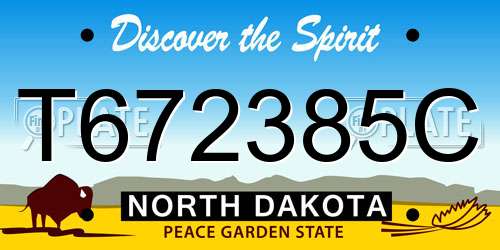 T672385C North Dakota License Plate