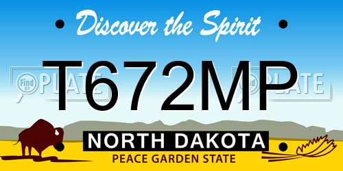 T672MP North Dakota License Plate